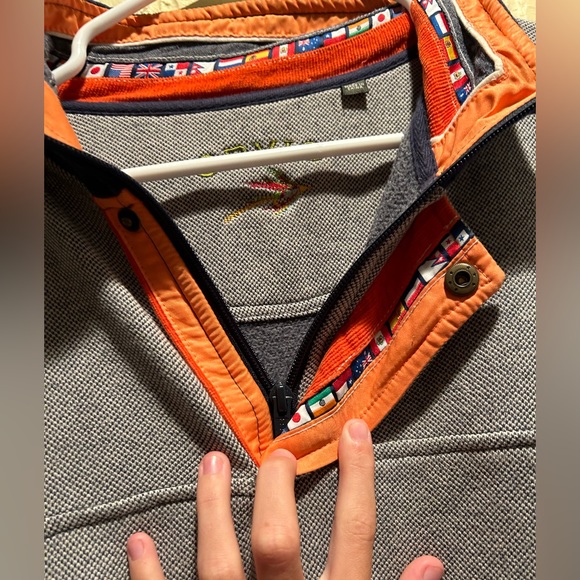 Orvis Mens signature grey quarter-zip sweatshirt size large - Picture 3 of 6